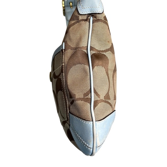 Coach Signature Brown and Blue Shoulder Bag - Picture 4 of 8